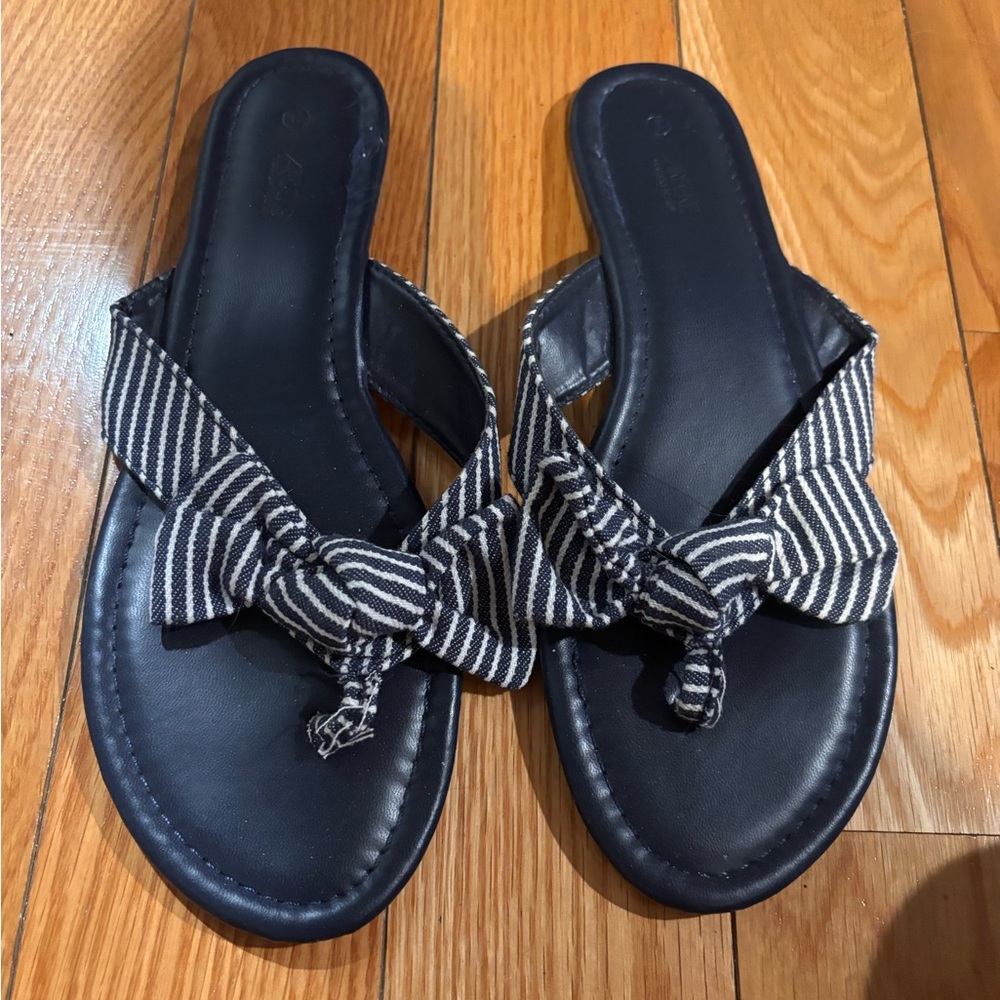 Payless Black and White Striped Sandals